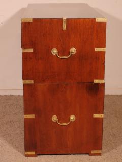 Military Or Campaign Officers Chest Of Drawers In Mahogany 19th Century - 4202119