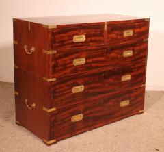 Military Or Campaign Officers Chest Of Drawers In Mahogany 19th Century - 4202122