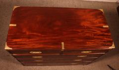 Military Or Campaign Officers Chest Of Drawers In Mahogany 19th Century - 4202123