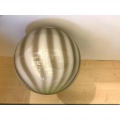 Milky White and Beige Murano Glass Swirlings Sphere Flush Mount in 70s Style - 4602686