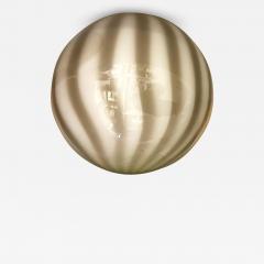 Milky White and Beige Murano Glass Swirlings Sphere Flush Mount in 70s Style - 4603115
