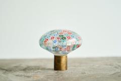 Millefiori Doorknob in Murano Art Glass and Patinated Brass Italy 1960s - 4394735
