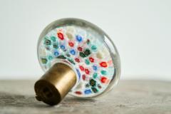 Millefiori Doorknob in Murano Art Glass and Patinated Brass Italy 1960s - 4394737