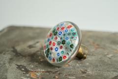 Millefiori Doorknob in Murano Art Glass and Patinated Brass Italy 1960s - 4394742