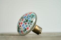 Millefiori Doorknob in Murano Art Glass and Patinated Brass Italy 1960s - 4394755