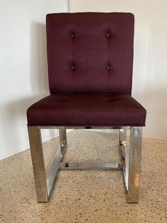 Milo Baughman 10 American Polished Stainless Upholstered Dining Chairs Milo Baughman - 4641709
