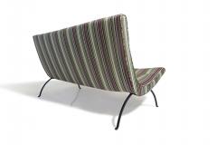 Milo Baughman 1950s Milo Baughman Mid century Scoop Settee on Iron Legs - 3532362