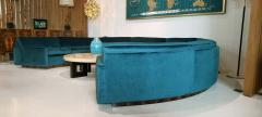 Milo Baughman 1960s Milo Baughman for Thayer Coggin Circular Sofa Fully Restored Teal Velvet - 1517968