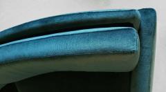 Milo Baughman 1960s Milo Baughman for Thayer Coggin Circular Sofa Fully Restored Teal Velvet - 1517970