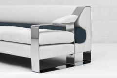 Milo Baughman 1970 s Chrome Sofa Extra Wide Flat Bar - 1911325