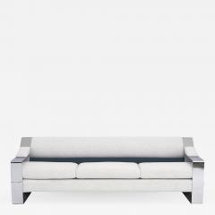 Milo Baughman 1970 s Chrome Sofa Extra Wide Flat Bar - 1911926