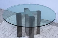 Milo Baughman 1970s Custom Made Chrome Dining Table With Glass Top - 1458708