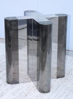 Milo Baughman 1970s Custom Made Chrome Dining Table With Glass Top - 1458716