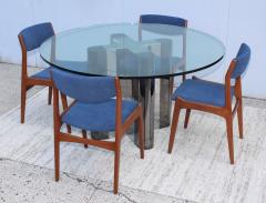 Milo Baughman 1970s Custom Made Chrome Dining Table With Glass Top - 1458719