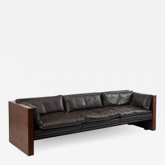 Milo Baughman 1970s Leather Rosewood Sofa in the Manner of Milo Baughman - 2286952