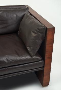 Milo Baughman 1970s Leather Rosewood Sofa in the Manner of Milo Baughman - 4445105