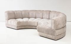 Milo Baughman 1970s Milo Baughman Mid Century Modern Curved Channel Back Sofa - 3333121