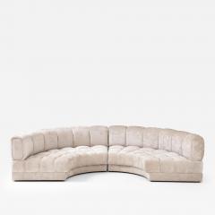Milo Baughman 1970s Milo Baughman Mid Century Modern Curved Channel Back Sofa - 3334241