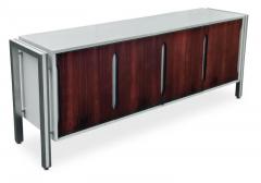 Milo Baughman 1970s Milo Baughman Style Rosewood Laminate and Aluminum Cabinet or Dresser - 3080494