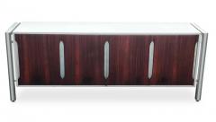 Milo Baughman 1970s Milo Baughman Style Rosewood Laminate and Aluminum Cabinet or Dresser - 3080495