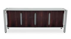 Milo Baughman 1970s Milo Baughman Style Rosewood Laminate and Aluminum Cabinet or Dresser - 3080524