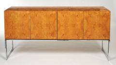 Milo Baughman 1970s Signed Milo Baughman Credenza or Buffet in Burl Wood - 424584