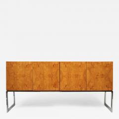 Milo Baughman 1970s Signed Milo Baughman Credenza or Buffet in Burl Wood - 425459