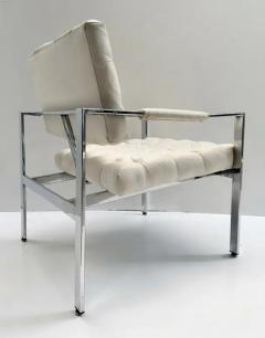 Milo Baughman 1970s Vintage Mid century Milo Baughman Chrome Lounge Chairs Pair - 3626523