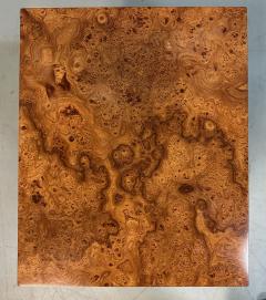 Milo Baughman 1980s Milo Baughman Chrome and Olivewood Burl Side Table Mid Century - 4215406