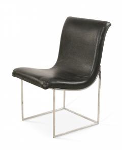 Milo Baughman 4 Mid Century Milo Baughman Chrome And Black Vinyl Dining Chairs - 3171248