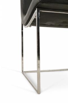 Milo Baughman 4 Mid Century Milo Baughman Chrome And Black Vinyl Dining Chairs - 3171250