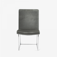 Milo Baughman 6 Milo Baughman for Thayer Coggin Thin Frame Dining Chairs in Gunmetal Mohair - 2188777