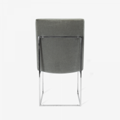 Milo Baughman 6 Milo Baughman for Thayer Coggin Thin Frame Dining Chairs in Gunmetal Mohair - 2188779