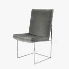 Milo Baughman 6 Milo Baughman for Thayer Coggin Thin Frame Dining Chairs in Gunmetal Mohair - 2188780