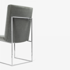 Milo Baughman 6 Milo Baughman for Thayer Coggin Thin Frame Dining Chairs in Gunmetal Mohair - 2188782