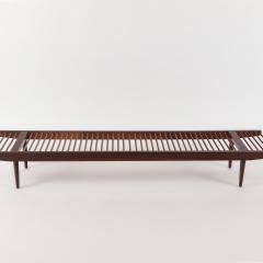 Milo Baughman A Milo Baughman for Glenn of California large dowel walnut bench circa 1960  - 3071458