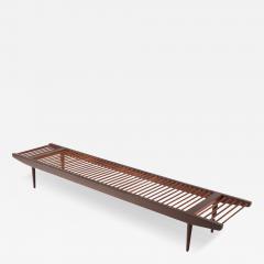 Milo Baughman A Milo Baughman for Glenn of California large dowel walnut bench circa 1960  - 3074179