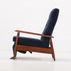 Milo Baughman A mid century modern upholstered Milo Baughman model 74 walnut reclining chair  - 3496876