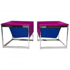 Milo Baughman Chrome Cube Chairs 1960 - 4111205