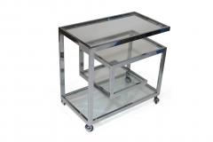 Milo Baughman Chrome Glass Bar Cart - 1351206