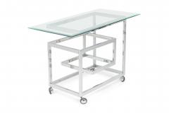 Milo Baughman Chrome Rolling Greek Keyfret Bar Cart Frame Style of Milo Baughman - 4274139