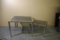Milo Baughman Chrome and smoked glass coffee table and side table attributed to Milo Baughman - 3392471