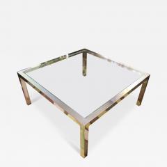 Milo Baughman Circa 70s Milo Baughman Chunky Chrome Square Glass Coffee Table - 4362146