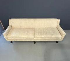 Milo Baughman Early Milo Baughman Style Mid Century Large Sofa on Walnut Legs - 3821169