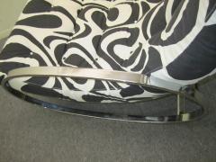 Milo Baughman Exciting Milo Baughman Style Chrome Oval Rocker Panton Fabric Mid Century - 1229000