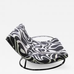 Milo Baughman Exciting Milo Baughman Style Chrome Oval Rocker Panton Fabric Mid Century - 1229660