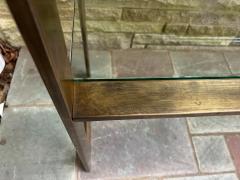 Milo Baughman Fabulous Milo Baughman style Patinated Brass 2 Tier Console Table Mid Century - 4429223