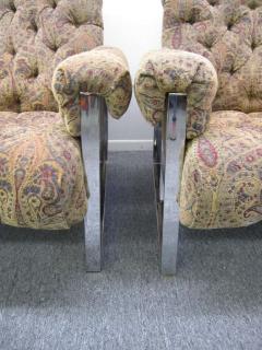 Milo Baughman Fabulous Pair of Milo Baughman Tufted Lounge Chairs Mid Century Modern - 1200555