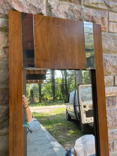 Milo Baughman Fabulous Set Milo Baughman style Console Mirror Pair Stools Mid Century Modern - 4697027