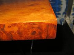 Milo Baughman Fantastic Milo Baughman Burled Walnut Side End Table Thin Chrome Frame - 1454146